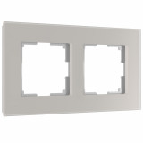 2-постовая рамка из стекла soft-touch Werkel Senso, дымчатый