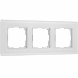 3-постовая рамка из стекла soft-touch Werkel Senso, белый