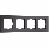 4-постовая рамка из стекла soft-touch Werkel Senso, черный