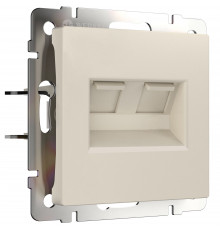 Розетка двойная Ethernet RJ-45 Werkel, айвори матовый