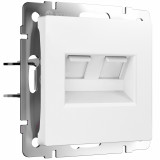 Розетка двойная Ethernet RJ-45 Werkel, белый матовый