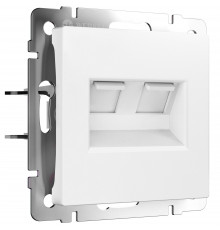 Розетка двойная Ethernet RJ-45 Werkel, белый матовый
