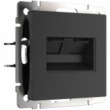 Розетка двойная Ethernet RJ-45 Werkel, черный матовый