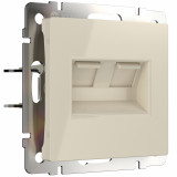 Розетка двойная Ethernet RJ-45 Werkel, слоновая кость