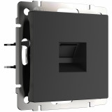 Розетка Ethernet RJ-45 cat. 6A экранированная Werkel, черный матовый
