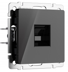 Розетка Ethernet RJ-45 Werkel, черный акрил