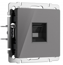 Розетка Ethernet RJ-45 Werkel, графит акрил