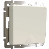 Розетка с заземлением и шторками c крышкой IP44 Werkel, айвори матовый