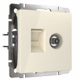 Розетка ТВ+Ethernet RJ-45 6 cat. Werkel, слоновая кость