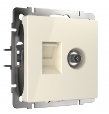 Розетка ТВ+Ethernet RJ-45 6 cat. Werkel, слоновая кость