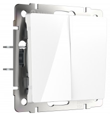 Выключатель двухклавишный проходной Werkel, белый