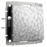 Выключатель одноклавишный проходной Werkel, hammer серебряный